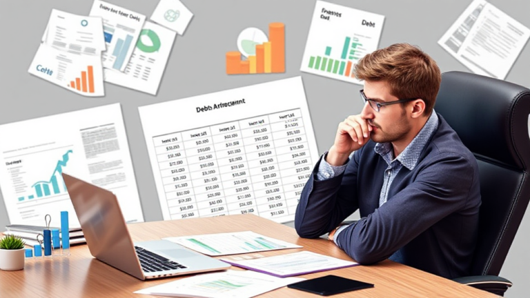 Estrategia financiera con un préstamo para pagar deudas.