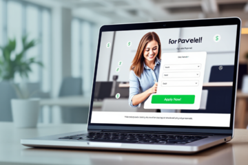 Imagen de una persona realizando una solicitud de préstamo en línea.