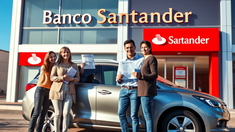 Imagen de un coche nuevo financiado a través del préstamo de Banco Santander.