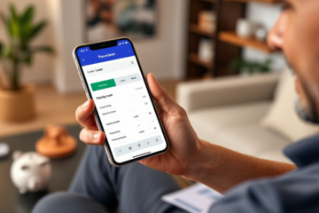 Imagen de un cliente satisfecho usando la aplicación del Préstamo Personal de Banco Mediolanum.
