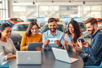 Imagen de un coche usado en proceso de financiación online al instante.